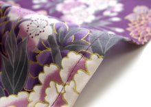 將圖片載入圖庫檢視器 Women's Happi Coat: Kimono Robe - Flying Crane & Peony Purple