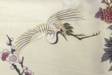 將圖片載入圖庫檢視器 Women's Happi Coat: Kimono Robe - Flying Crane & Peony White
