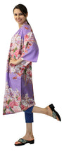 將圖片載入圖庫檢視器 Women's Happi Coat: Kimono Robe - Flowers in Bloom Purple