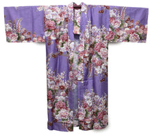 將圖片載入圖庫檢視器 Women's Happi Coat: Kimono Robe - Flowers in Bloom Purple