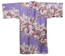 將圖片載入圖庫檢視器 Women's Happi Coat: Kimono Robe - Flowers in Bloom Purple