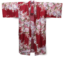 將圖片載入圖庫檢視器 Women's Happi Coat: Kimono Robe - Flowers in Bloom Red