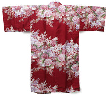 將圖片載入圖庫檢視器 Women's Happi Coat: Kimono Robe - Flowers in Bloom Red