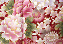 將圖片載入圖庫檢視器 Women's Happi Coat: Kimono Robe - Flowers in Bloom Red