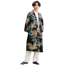 將圖片載入圖庫檢視器 Men's Happi Coat: Kimono Robe - Dragon & Eagle BLACK
