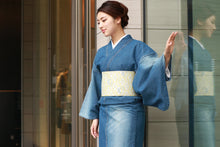 將圖片載入圖庫檢視器 Women's Unlined Denim Kimono Blue with Stitches: Japanese Traditional Clothes