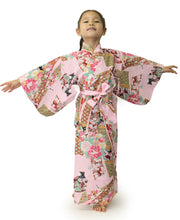 將圖片載入圖庫檢視器 Girl's Easy Yukata / Kimono Robe : Japanese Traditional Clothes - Little Doll Pink
