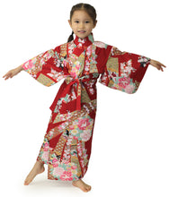 將圖片載入圖庫檢視器 Girl's Easy Yukata / Kimono Robe : Japanese Traditional Clothes - Little Doll Red
