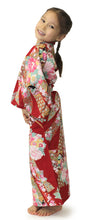 將圖片載入圖庫檢視器 Girl's Easy Yukata / Kimono Robe : Japanese Traditional Clothes - Little Doll Red