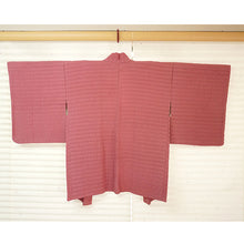 Load image into Gallery viewer, Vintage Haori Kimono Jacket Silk, Dark Pink base, Stripes
