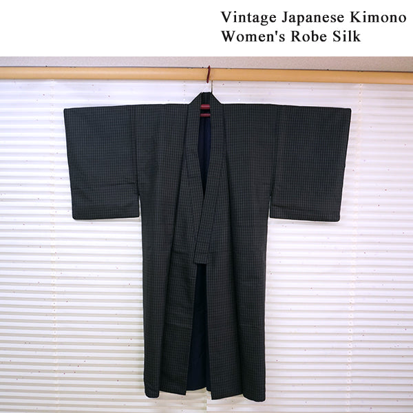 Vintage Japanese Kimono Women's Robe Silk, Bright Yellow, bokish - dye Kimono （Soft Gradient Effect）