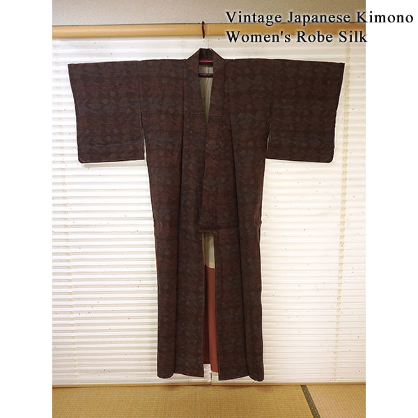 Vintage Japanese Kimono Women's Robe Silk, Bright Yellow,Bokashi-Dye Kimono (Soft Gradient Effect)