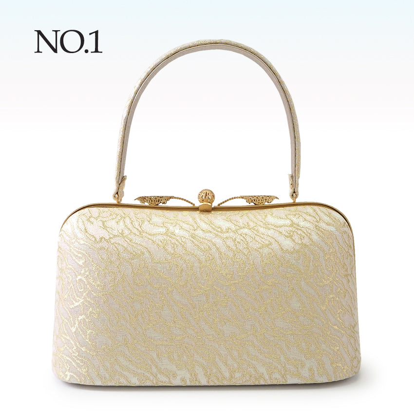 Robe décolletée Formal Kimono Bag & Zori Set【Gold】 – Gold Aurora Brocade Evening-Wear Accessories for Kimono / Japanese Formal Wear / for TEA ceremony
