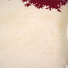 画像をギャラリービューアに読み込む, Vintage Haori Kimono Jacket Silk, White(ivory) base, Maples, Floral
