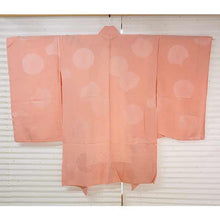 Load image into Gallery viewer, Vintage Haori Kimono Jacket Silk, Pastel Orange  base, Chrysanthemums
