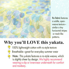 画像をギャラリービューアに読み込む, Lightweight Cotton Yukata for Women, Lime Green base, Sunlit Path, landscape pattern – Inspired by Kaneko Misuzu’s Poetry, Summer Japanese Kimono Robe
