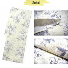 Load image into Gallery viewer, Women&#39;s Cotton Yukata, Casual Summer Kimono - cream Base with Lily Pattern
