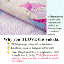 將圖片載入圖庫檢視器 Lightweight Cotton Yukata for Women, Purple base, azalea flower pattern – Inspired by Kaneko Misuzu’s Poetry, Summer Japanese Kimono Robe
