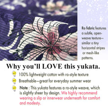 將圖片載入圖庫檢視器 Lightweight Cotton Yukata for Women, Purple base, Spider lilies Flowers pattern– Inspired by Kaneko Misuzu’s Poetry, Summer Japanese Kimono Robe
