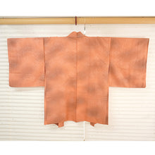画像をギャラリービューアに読み込む, Vintage Haori Kimono Jacket Silk, Orange base, Diamond Grid (Hishikōshi)
