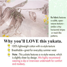 將圖片載入圖庫檢視器 Lightweight Cotton Yukata for Women, muted pastel pink base, Bellflowers pattern– Inspired by Kaneko Misuzu’s Poetry, Summer Japanese Kimono Robe
