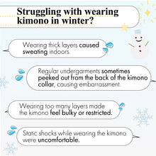 画像をギャラリービューアに読み込む, Thermal Kimono innerwear for Women (one-piece | Kimono Underdress) – Kimono Slip, Stretch Lace Collar, Winter Japanese Undergarment
