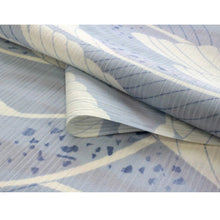 將圖片載入圖庫檢視器 Washable Japanese Kimono Fabric Bolt – White Feather-Like Leaf Design with Soft Reddish Blush Accents – 13-Yard Polyester for Custom Kimono &amp; Sewing

