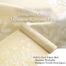 画像をギャラリービューアに読み込む, Washable Japanese Kimono Fabric Bolt – Elegant Beige Cherry Blossom Branch Design – 13-Yard Polyester for Custom Kimono &amp; Sewing

