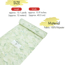 画像をギャラリービューアに読み込む, Washable Japanese Kimono Fabric Bolt – Light Yellow-Green with Layered Small Floral &amp; Leaf Design – 13-Yard Polyester for Custom Kimono &amp; Sewing
