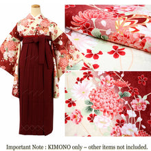 將圖片載入圖庫檢視器 Women’s Nishaku-sode Kimono – Washable Long-Sleeve Japanese Kimono, Chrysanthemum, Camellias floral design, Wisteria Top for Graduation, Formal Events &amp; Kimono Outfit Coordination
