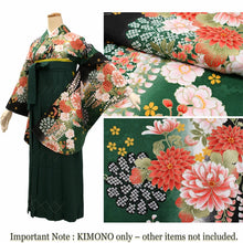 將圖片載入圖庫檢視器 Women’s Nishaku-sode Kimono – Washable Long-Sleeve Japanese Kimono, Chrysanthemum, Camellias floral design, Wisteria Top for Graduation, Formal Events &amp; Kimono Outfit Coordination
