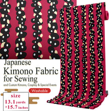 將圖片載入圖庫檢視器 Washable Japanese Kimono Fabric Bolt – Vibrant Red Camellia Retro Design – 13-Yard Polyester for Custom Kimono &amp; Sewing

