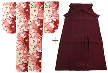 画像をギャラリービューアに読み込む, Washable Embroidered Hakama &amp; Nisha-sode Kimono Set for Women – Ready-to-Wear 2-Piece Outfit for Graduation &amp; Formal Celebrations
