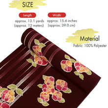 画像をギャラリービューアに読み込む, Washable Japanese Kimono Fabric Bolt – Elegant Stripe &amp; Colorful Camellia Design – 13-Yard Polyester for Custom Kimono &amp; Sewing

