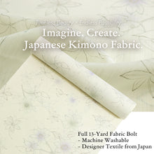 画像をギャラリービューアに読み込む, Washable Japanese Kimono Fabric Bolt – Delicate Clematis Floral Design – 13-Yard Polyester for Custom Kimono &amp; Sewing
