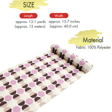 画像をギャラリービューアに読み込む, Washable Japanese Kimono Fabric Bolt – Ivory with Chocolate Brown, Mocha Beige &amp; Pink Polka Dots – 13-Yard Polyester for Custom Kimono &amp; Sewing
