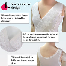 將圖片載入圖庫檢視器 Kimono Shaping Bra for Women – Wire-Free Cotton Blend, Breathable &amp; Easy Wear, Flat Silhouette Undergarment for Kimono, Bridal &amp; Formal Occasions,S-LL
