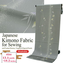 画像をギャラリービューアに読み込む, Washable Japanese Kimono Fabric Bolt – Smoky Purple-Gray Flowing Floral Design – 13-Yard Lightweight Textile for Custom Kimono &amp; Sewing
