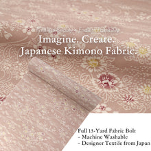 画像をギャラリービューアに読み込む, Washable Japanese Kimono Fabric Bolt – Dusty Pink Flowing Water &amp; Chrysanthemum Design – 13-Yard Lightweight Textile for Custom Kimono &amp; Sewing
