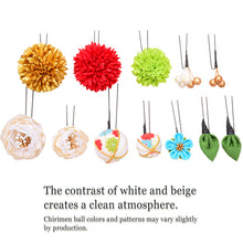 將圖片載入圖庫檢視器 Japanese Kanzashi Hair Accessory Set (12 pcs) – Soft Ranunculus Blossoms &amp; Chirimen Fabric Ornaments for Kimono, Weddings &amp; Celebrations
