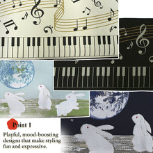 画像をギャラリービューアに読み込む, Reversible Japanese Hanhaba Obi Belt – Easy Tie for Yukata &amp; Kimono, Piano &amp; Earth Rabbit Design, Kiryu Weaving, Made in Japan
