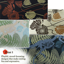 画像をギャラリービューアに読み込む, Two Looks in One Obi — A Reversible, Easy-Tie Japanese Belt with Playful, Artistic Designs, Lotus, Dinosaur Fossils pattern, Kiryu Weaving, Made in Japan
