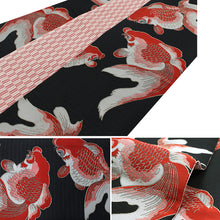画像をギャラリービューアに読み込む, Reversible Japanese Hanhaba Obi Belt – Easy Tie for Yukata &amp; Kimono, Kiryu Weaving, Fujin Raijin &amp; Goldfish Design, Made in Japan
