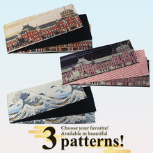 画像をギャラリービューアに読み込む, Reversible Japanese Obi Belt for Yukata &amp; Kimono – Easy Tie Hanhaba Obi, Made in Japan, Kiryu Weaving, Modern Two-Way Design, Tokyo Station, cherry blossoms, Mt. Fuji, Waves pattern
