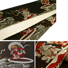 画像をギャラリービューアに読み込む, Reversible Japanese Hanhaba Obi Belt – Easy Tie for Yukata &amp; Kimono, Kiryu Weaving, Fujin Raijin &amp; Goldfish Design, Made in Japan
