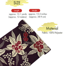 画像をギャラリービューアに読み込む, Washable Japanese Kimono Fabric Bolt – Rich Purple Lily &amp; Nadeshiko Floral Design – 13-Yard Polyester for Custom Kimono &amp; Sewing
