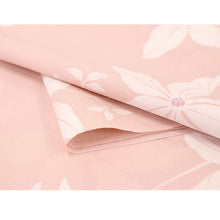 將圖片載入圖庫檢視器 Washable Japanese Kimono Fabric Bolt – Pink with White Clematis Design – 13-Yard Polyester for Custom Kimono &amp; Sewing
