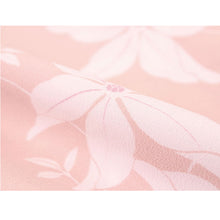將圖片載入圖庫檢視器 Washable Japanese Kimono Fabric Bolt – Pink with White Clematis Design – 13-Yard Polyester for Custom Kimono &amp; Sewing
