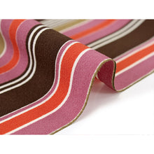 画像をギャラリービューアに読み込む, Washable Japanese Kimono Fabric Bolt – Dark Brown &amp; Deep Pink Vertical Stripe Design – 13-Yard Polyester for Custom Kimono &amp; Sewing
