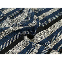 画像をギャラリービューアに読み込む, Washable Japanese Kimono Fabric Bolt – Blue &amp; Black Vertical Stripes with Subtle Arare Texture – Modern 13-Yard Polyester for Custom Kimono &amp; Sewing
